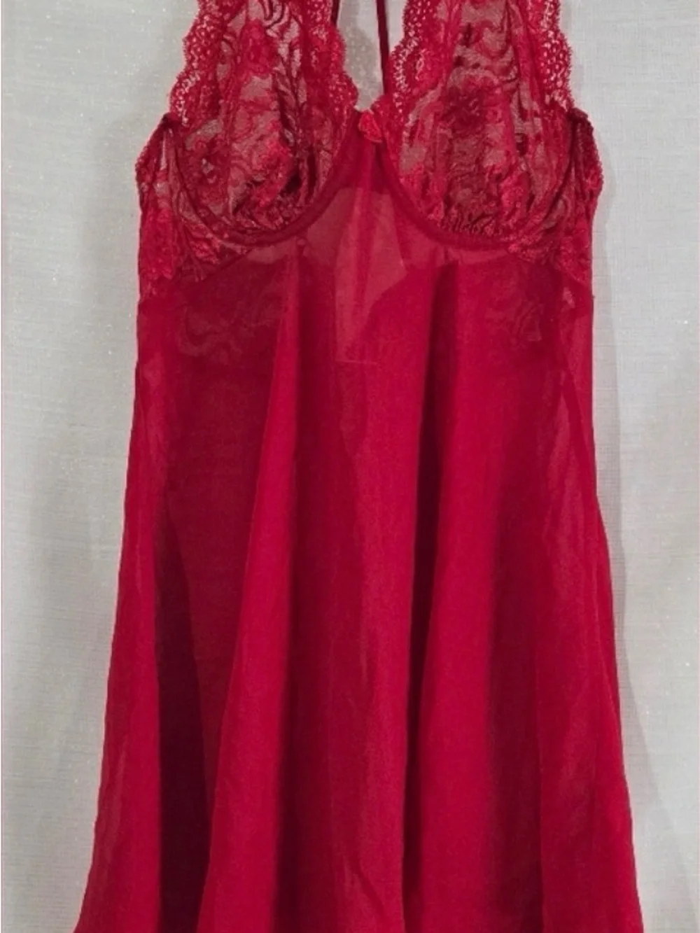 27 ❤️Enchanting Red Lace Halter Babydoll Lingerie❤️